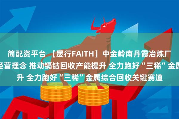 简配资平台 【晟行FAITH】中金岭南丹霞冶炼厂：深入践行FAITH经营理念 推动镉钴回收产能提升 全力跑好“三稀”金属综合回收关键赛道