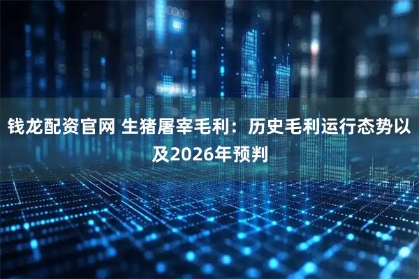 钱龙配资官网 生猪屠宰毛利：历史毛利运行态势以及2026年预判